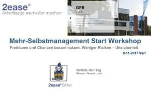 Startfolie Mehr Selbstmanagement Workshop GFR