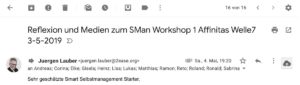 Review Mail Selbstmanagement Workshop 1 Bern 5 3-5-2019