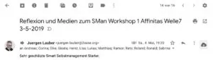 Review Mail Selbstmanagement Workshop 1 Bern 5 3-5-2019